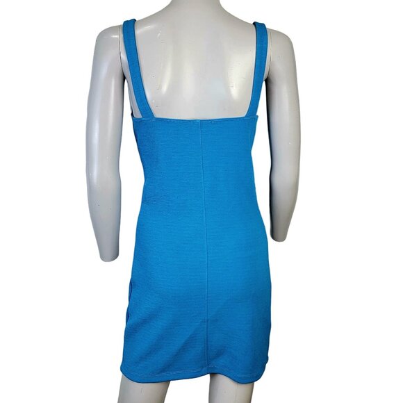 Zara Bodycon Mini Dress Women Small Blue Sleeveless Party Club Formal Summer 4 6 - Picture 4 of 12